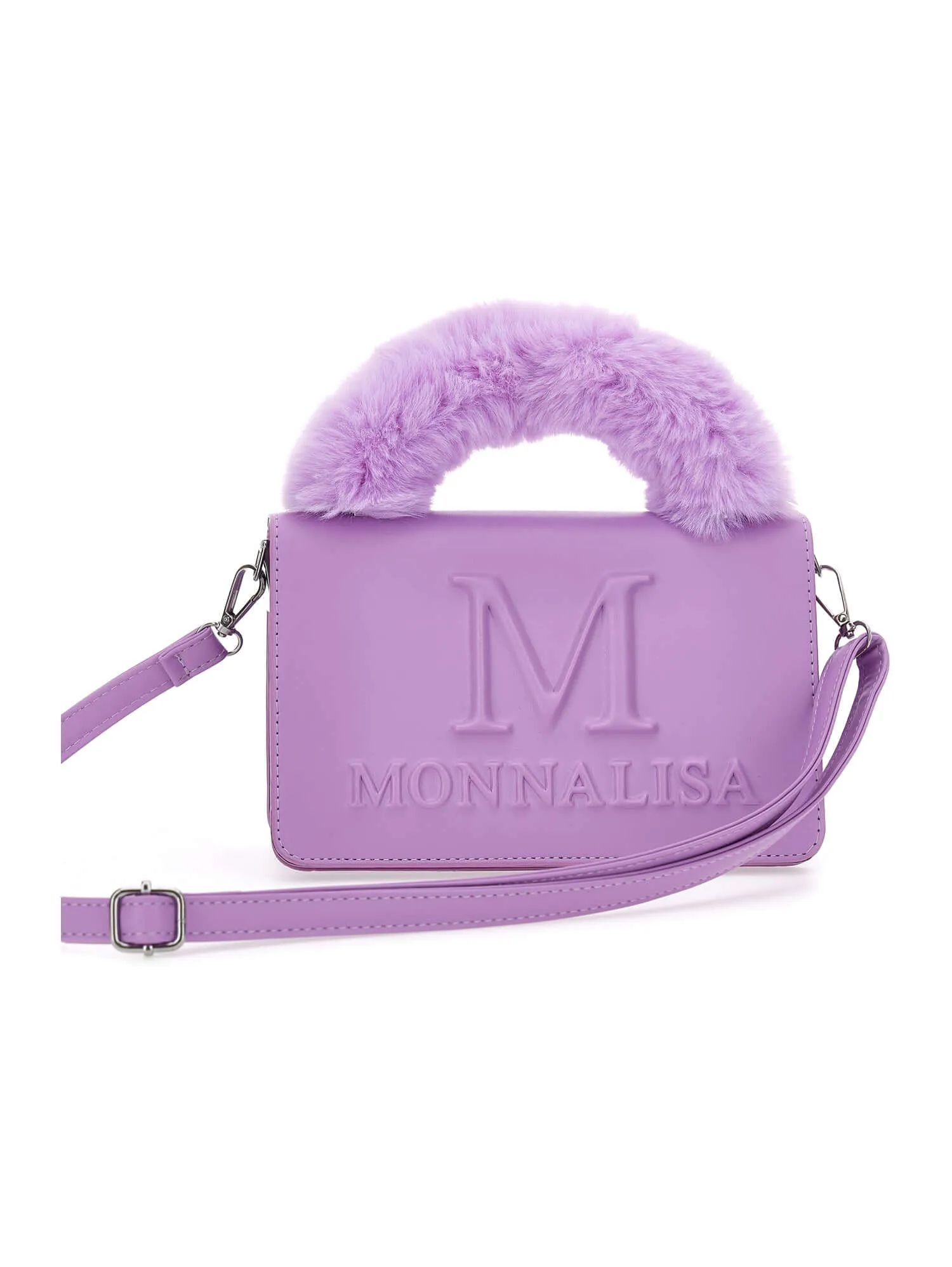 Girls Purple Faux Fur Bag