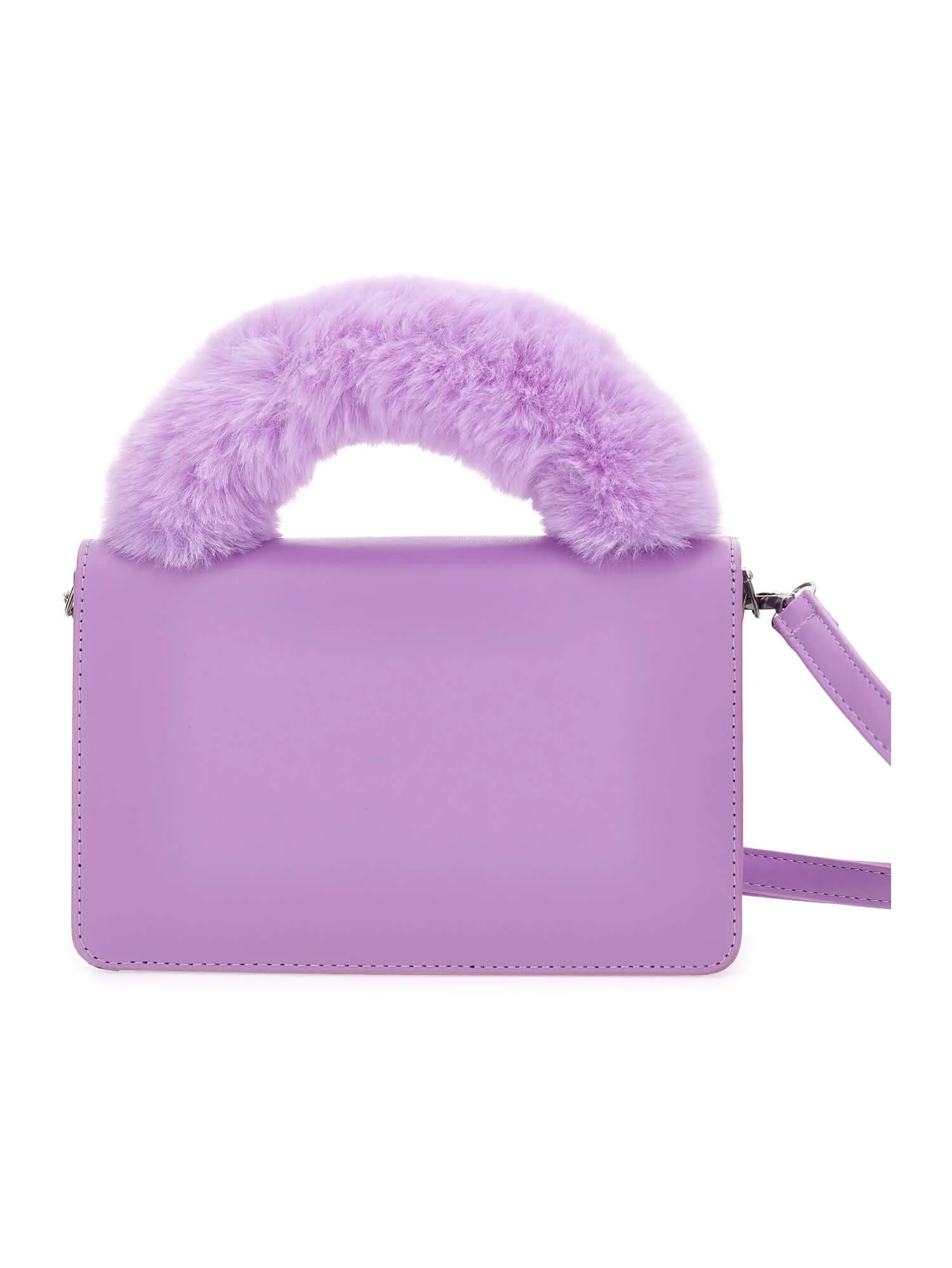 Girls Purple Faux Fur Bag