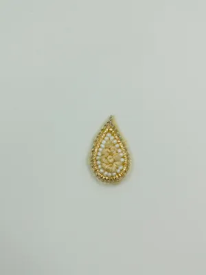 Golden & White Embellished Zardozi Handwork Patches