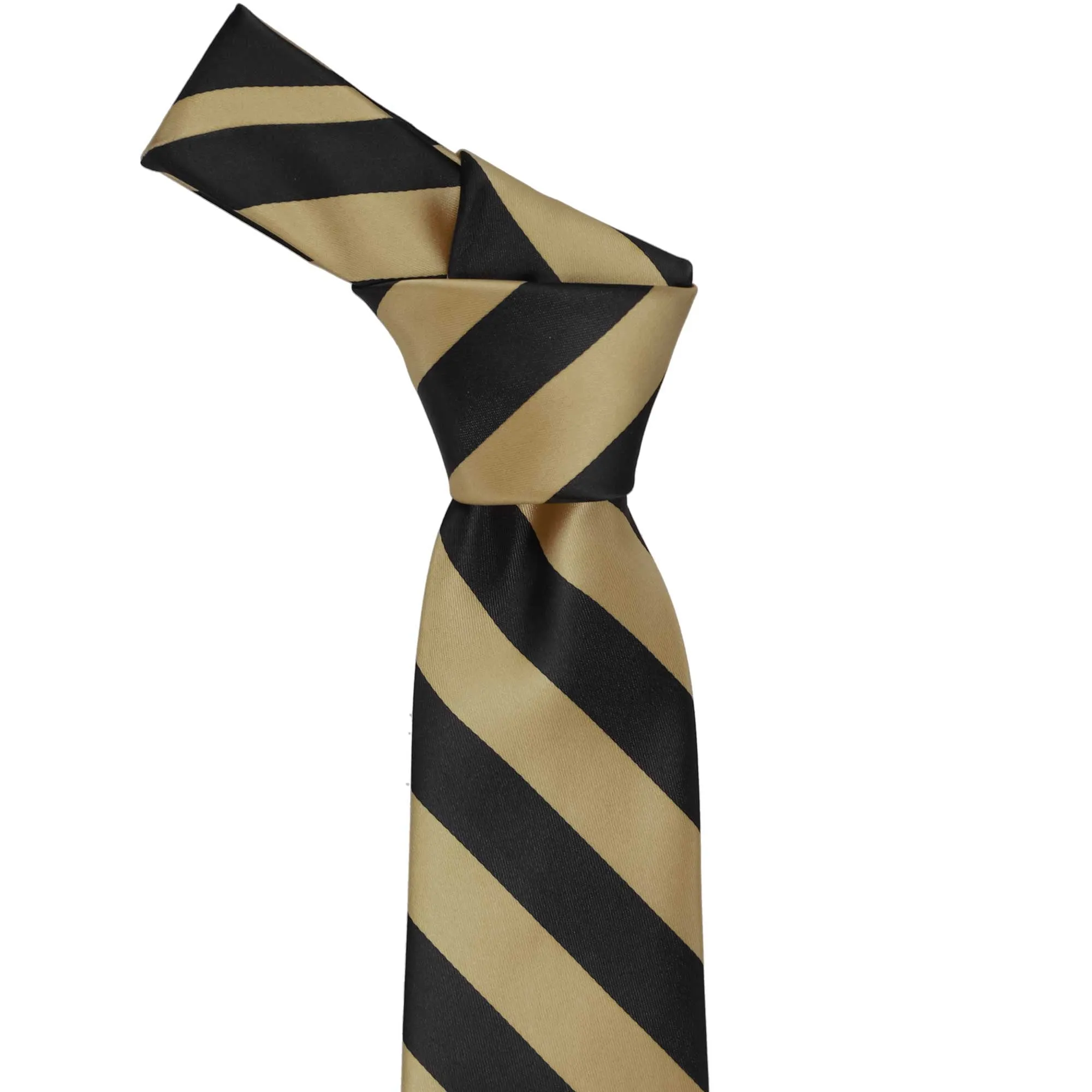 Golden Champagne and Black Striped Tie
