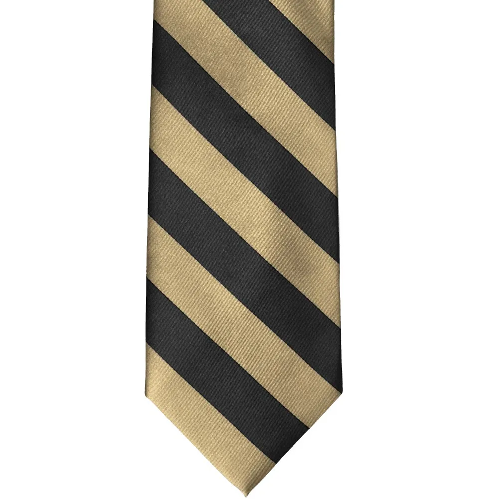 Golden Champagne and Black Striped Tie