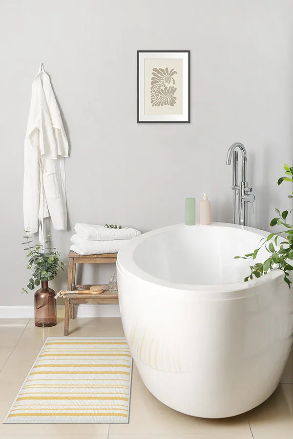 Harbor Stripe Yellow Bath Mat