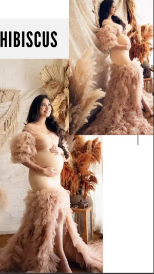 Hibiscus MAternity Tule Photoshoot Dress