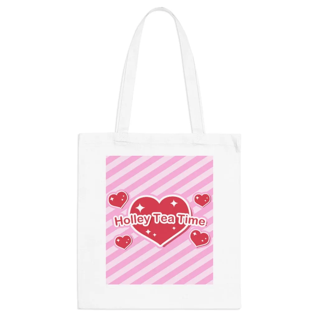 Holley Tea Time Hearts Cotton Tote Bag