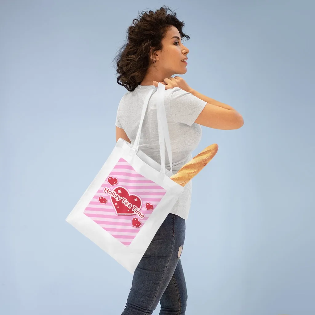 Holley Tea Time Hearts Cotton Tote Bag