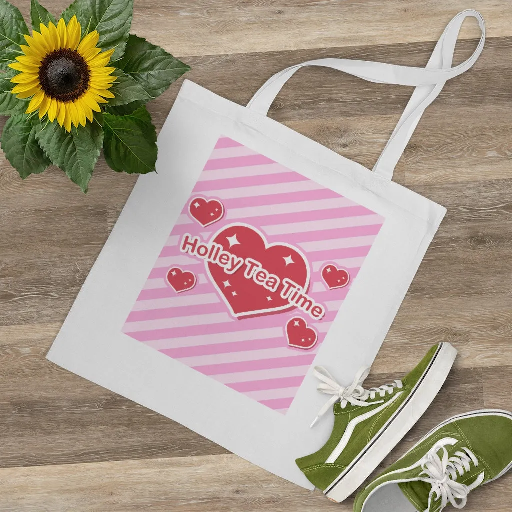 Holley Tea Time Hearts Cotton Tote Bag