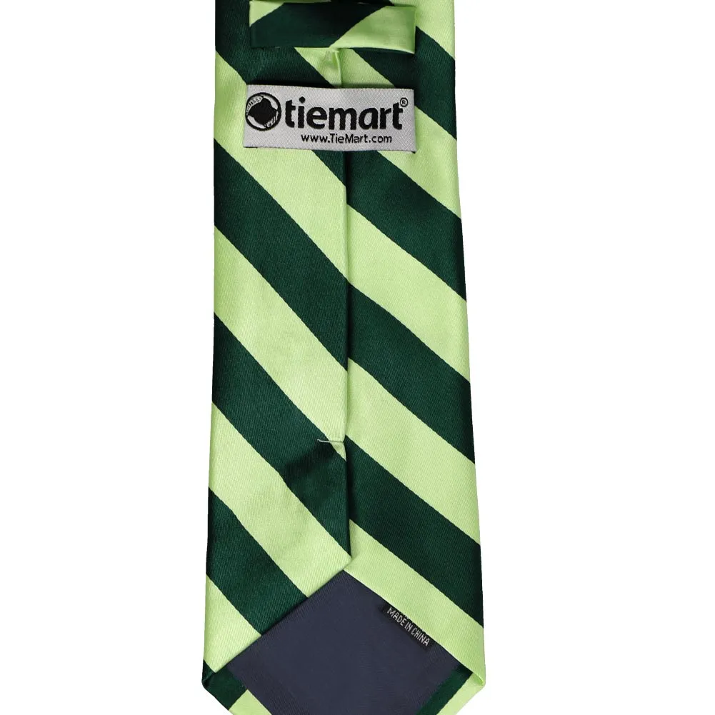 Hunter Green and Lime Green Striped Tie