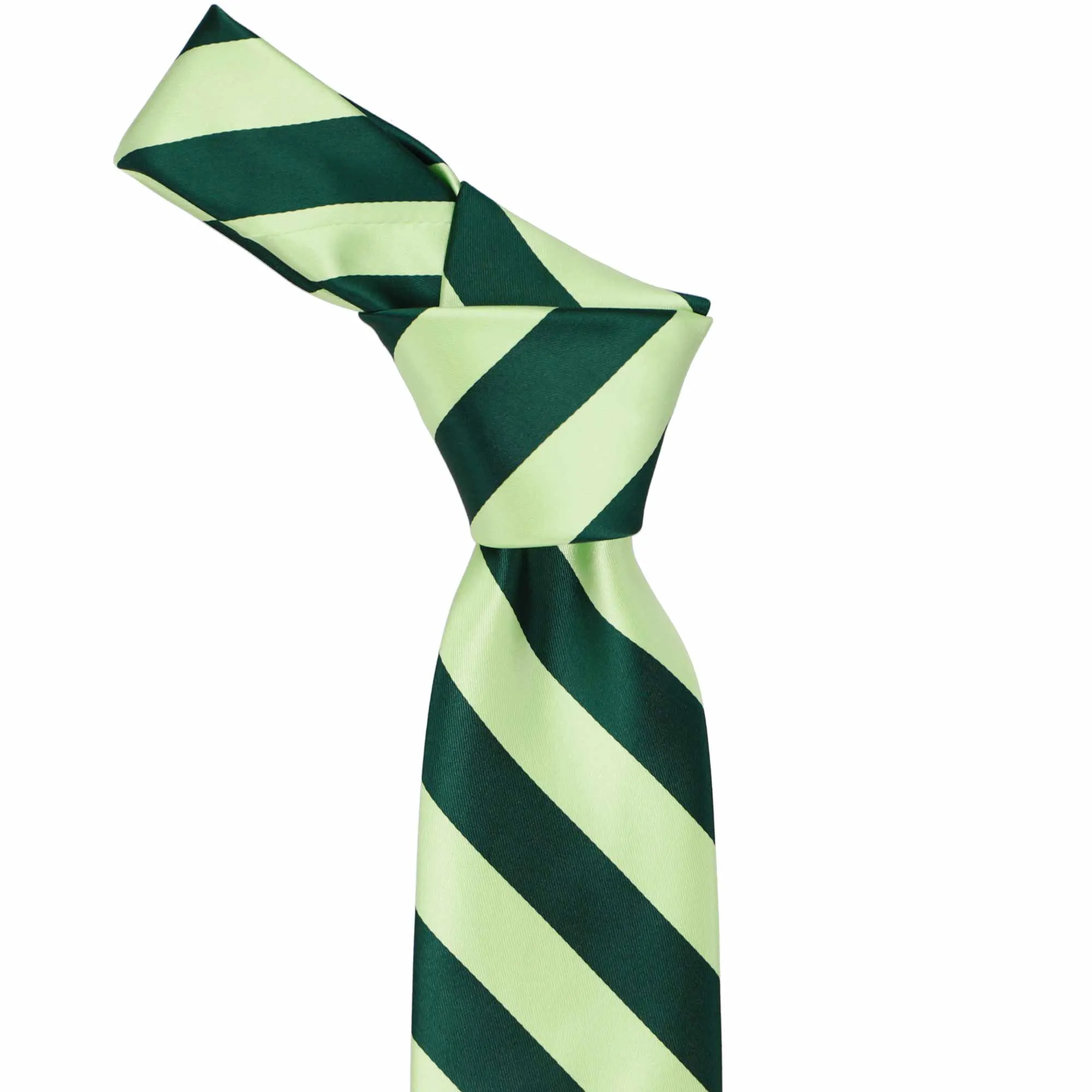 Hunter Green and Lime Green Striped Tie