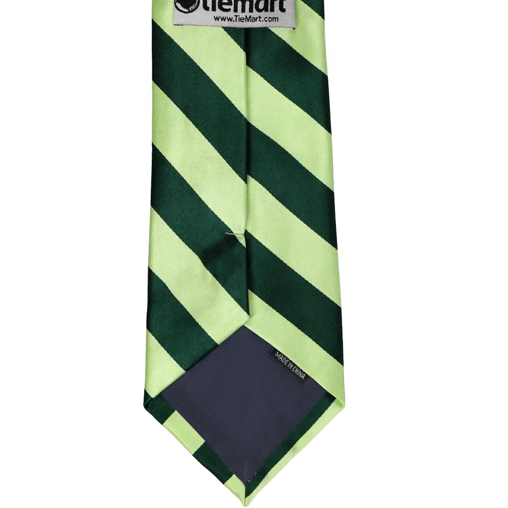 Hunter Green and Lime Green Striped Tie