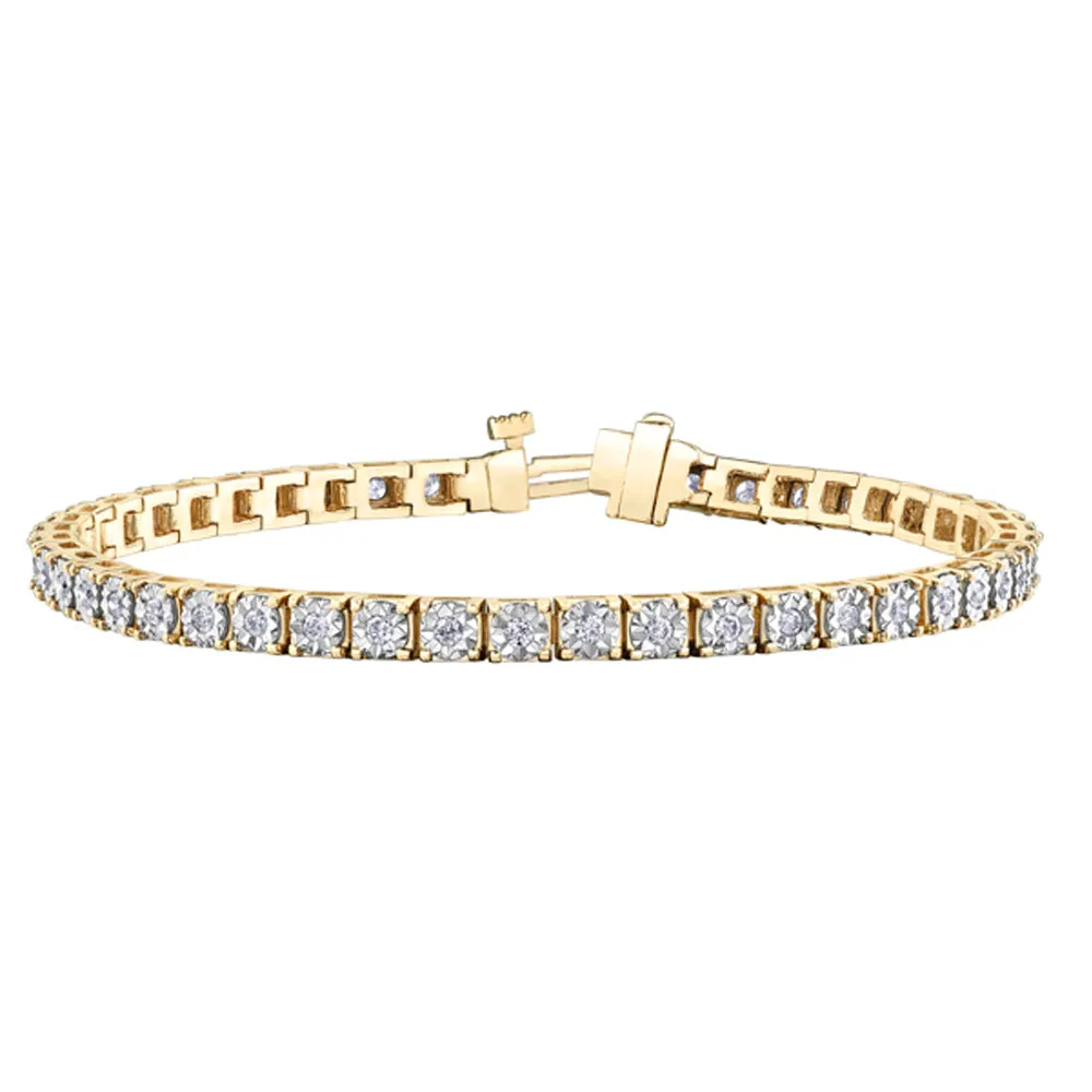 Illusion Set Diamond Tennis Bracelet