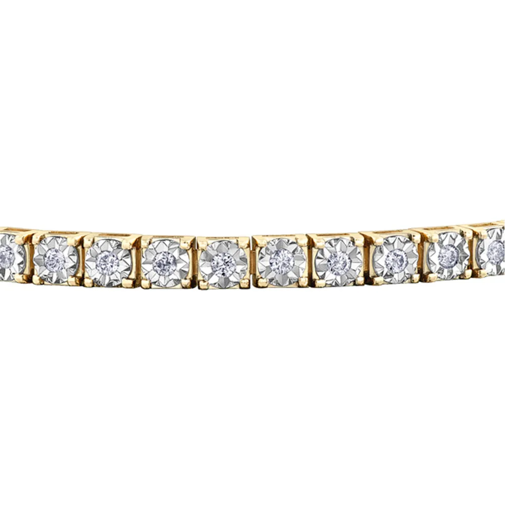 Illusion Set Diamond Tennis Bracelet