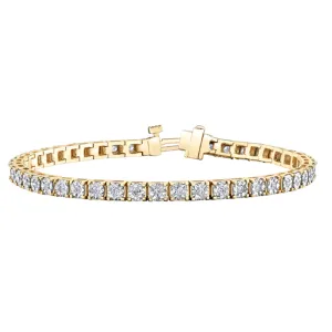Illusion Set Diamond Tennis Bracelet