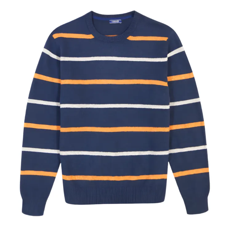 IZOD Mens Classic Striped Crew Neck Sweater