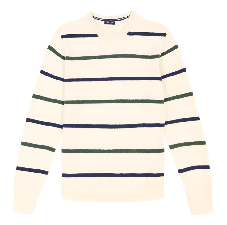 IZOD Mens Classic Striped Crew Neck Sweater