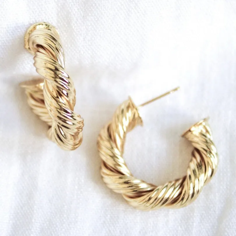 Kinsey Designs | Micayla Twisted Gold Tone Hoop Earrings