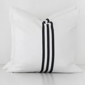 KUTA HERRINGBONE CUSHION BUNDLE  | 55X55CM  |  WHITE BASE   BLACK STRIPE