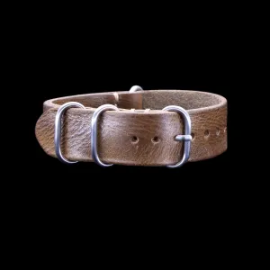 Leather Watch Strap, 4-Ring Military 102