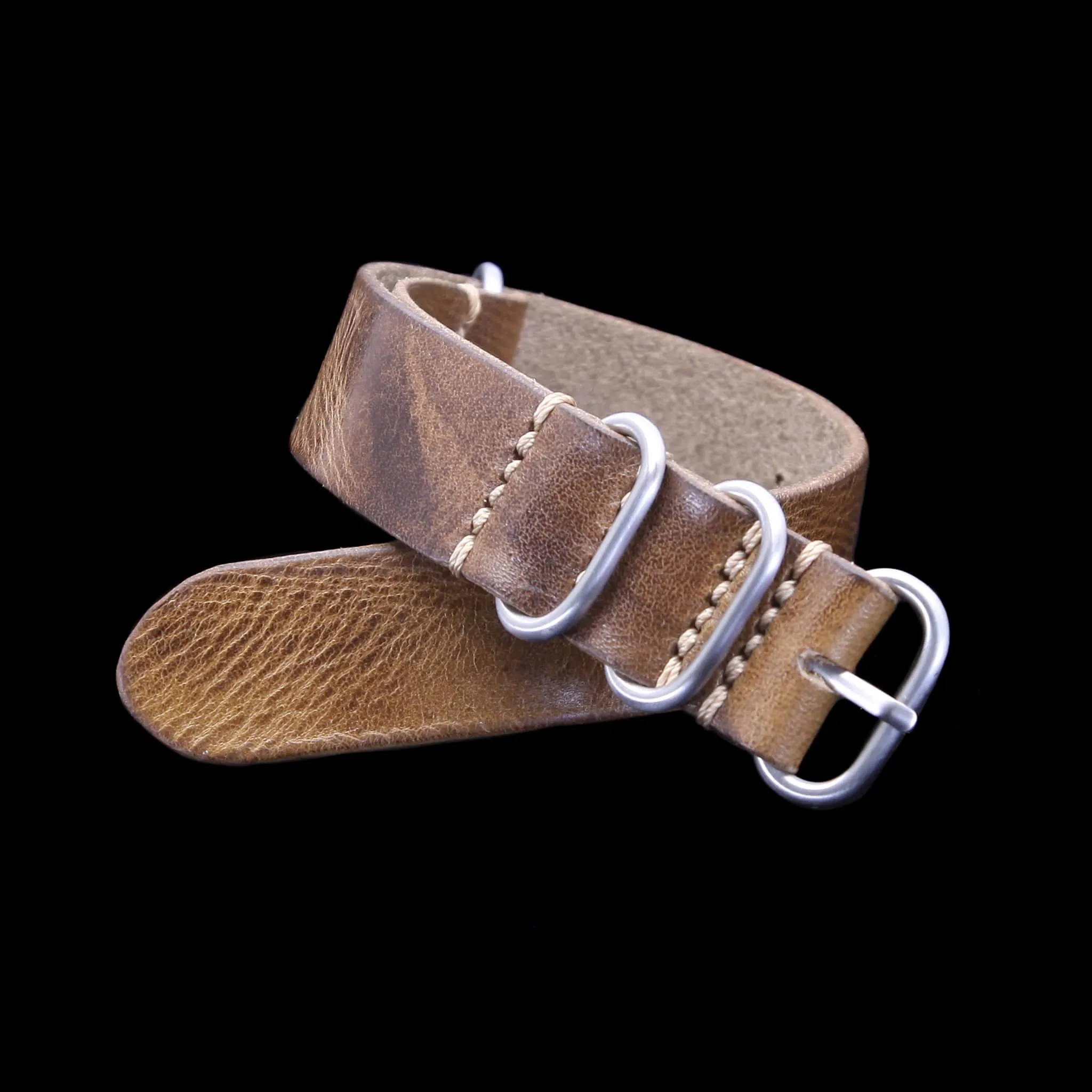 Leather Watch Strap, 4-Ring Military 102