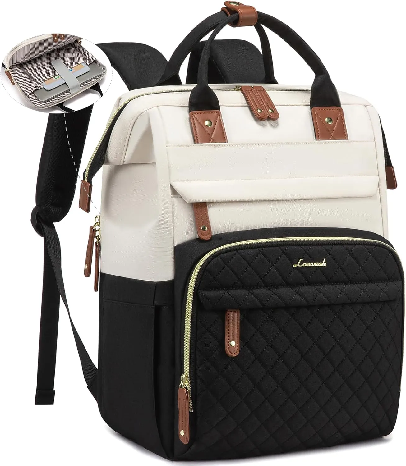 LOVEVOOK Laptop Backpack for Women, 17.3'' Waterproof Nurse Bag Teacher Work Backpack Purse for Women, Travel Computer Backpack for College Office Business Ladies