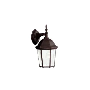 Madison 15 In 1-Light Outdoor Wall Light with Clear Beveled Glass, Bronze Finish