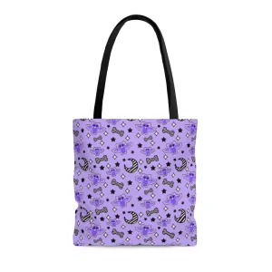 Magical Kawaii Spooky Bats Purple Tote Bag