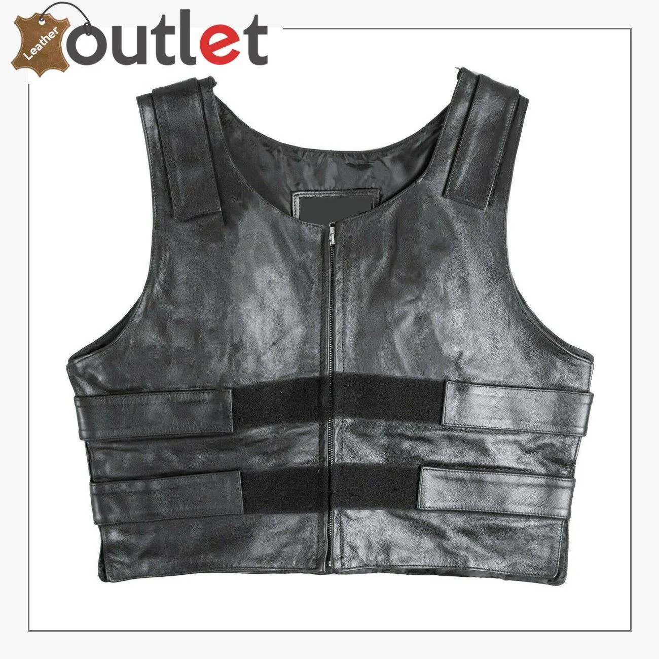 Mens Style Leather Motorcycle Vest