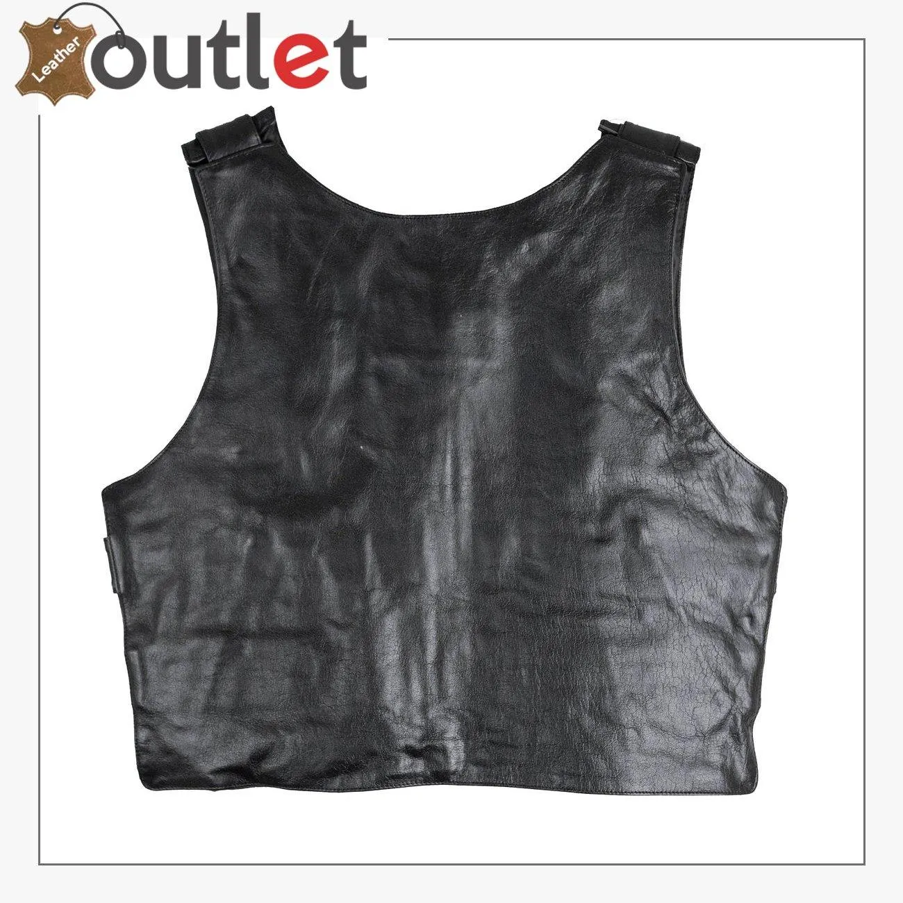 Mens Style Leather Motorcycle Vest