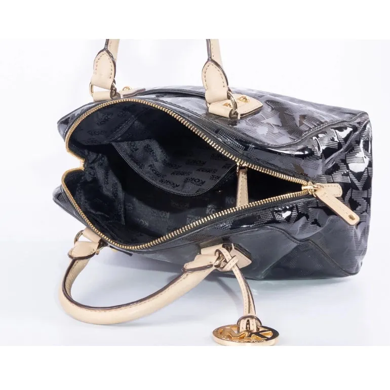 Michael Kors Logo Embossed Patent Satchel