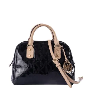 Michael Kors Logo Embossed Patent Satchel