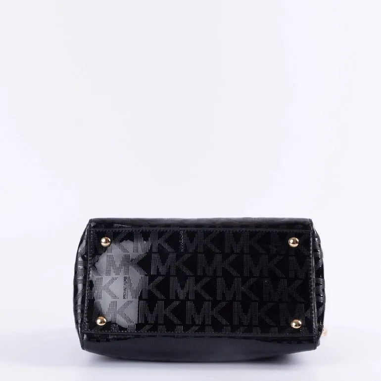 Michael Kors Logo Embossed Patent Satchel