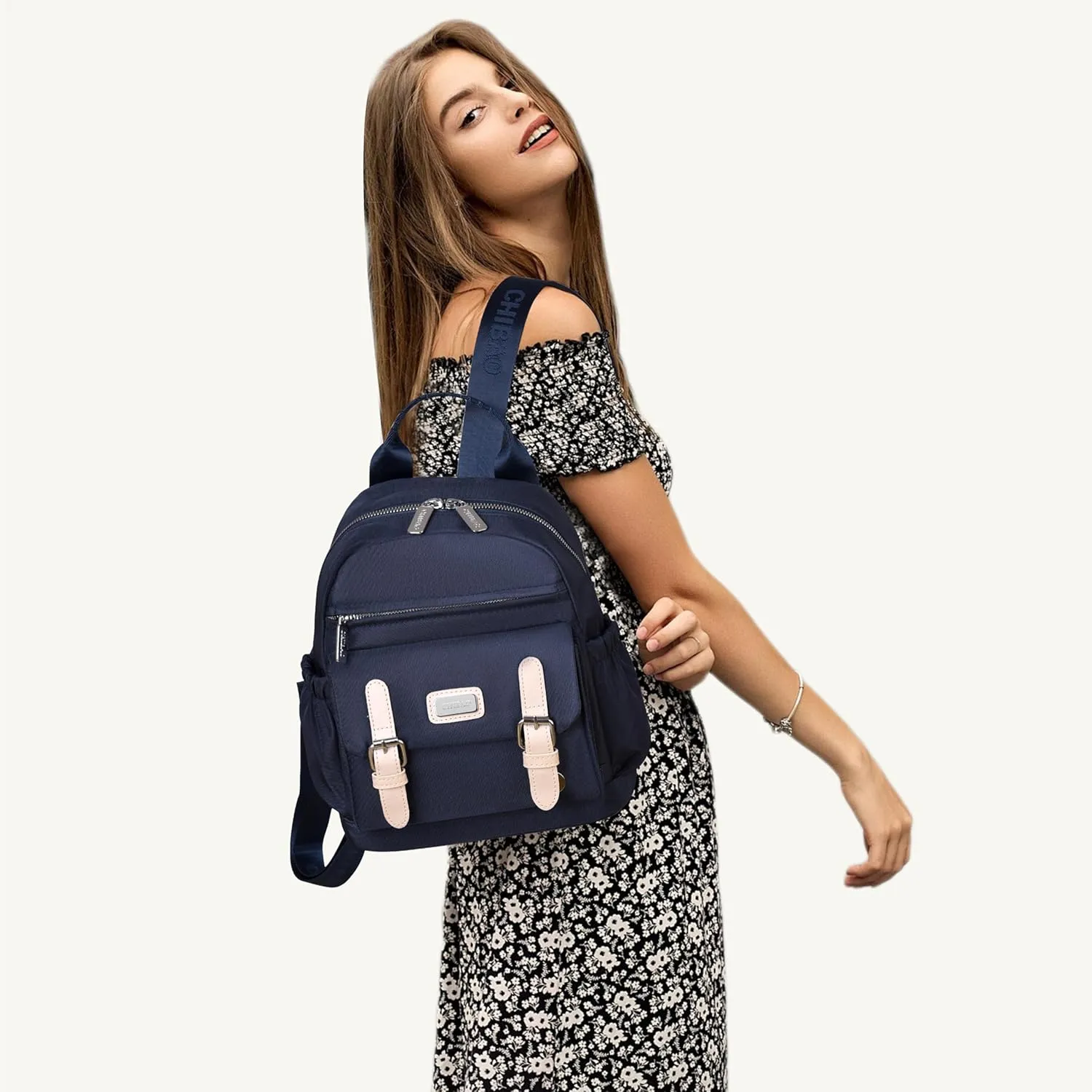Mini Backpack for Women Cute Fashion Daypack Purse Small Daily Travel Backpack Lightweight Canvas Shoulder Bag (Black)