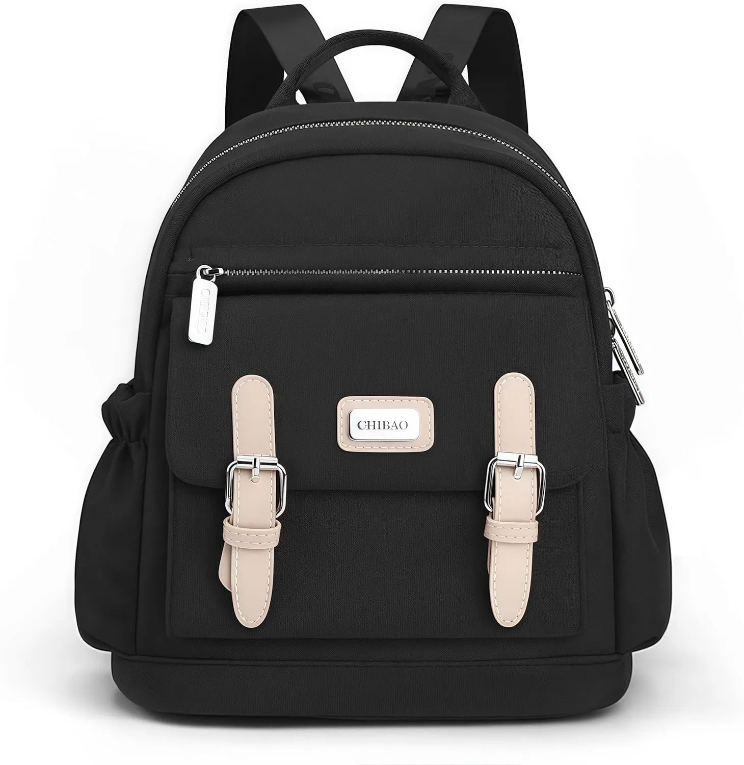 Mini Backpack for Women Cute Fashion Daypack Purse Small Daily Travel Backpack Lightweight Canvas Shoulder Bag (Black)