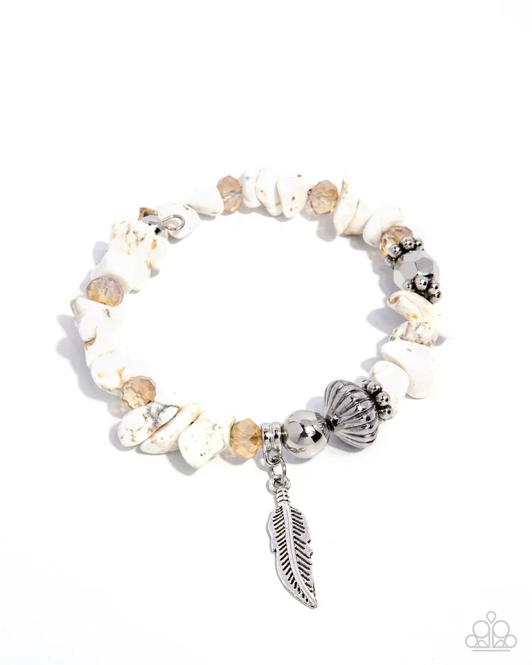 Paparazzi Bracelet ~ Earthy Earning - White