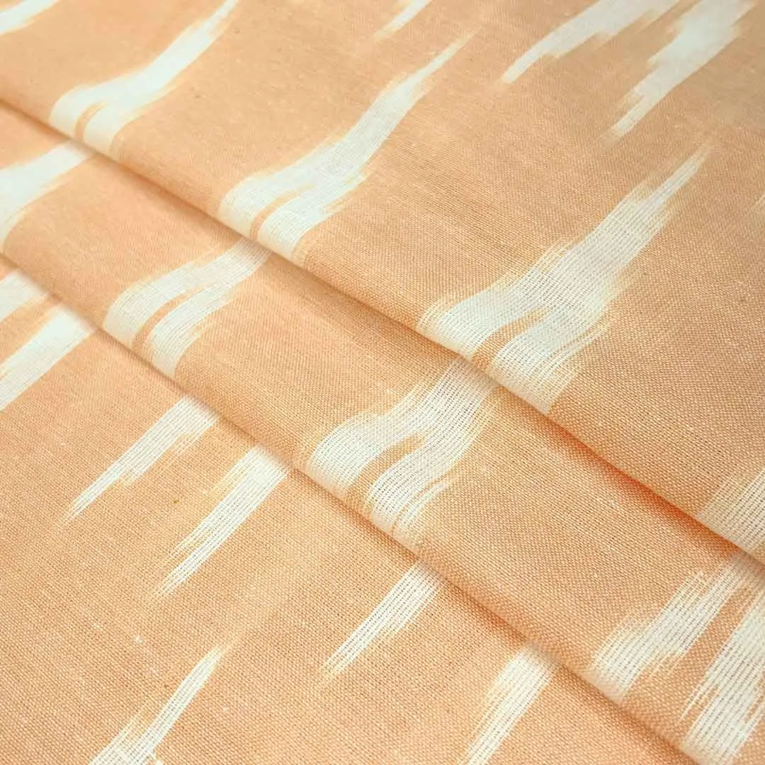 Peach Chevron Cotton Ikat Fabric