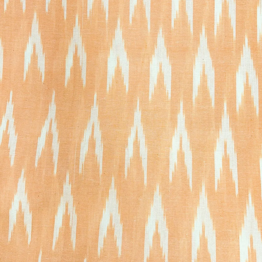 Peach Chevron Cotton Ikat Fabric