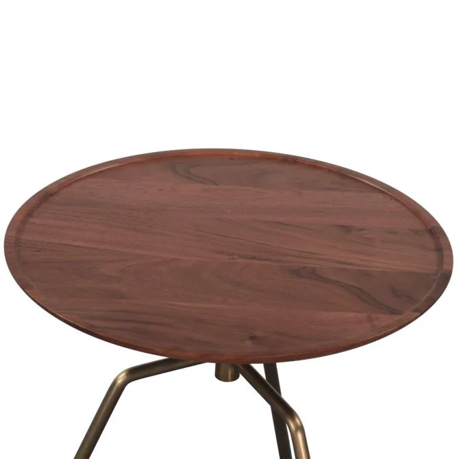 Provence Pedestal Side Table in Dark Sienna