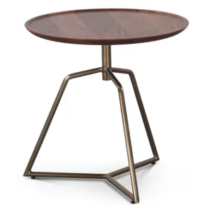 Provence Pedestal Side Table in Dark Sienna
