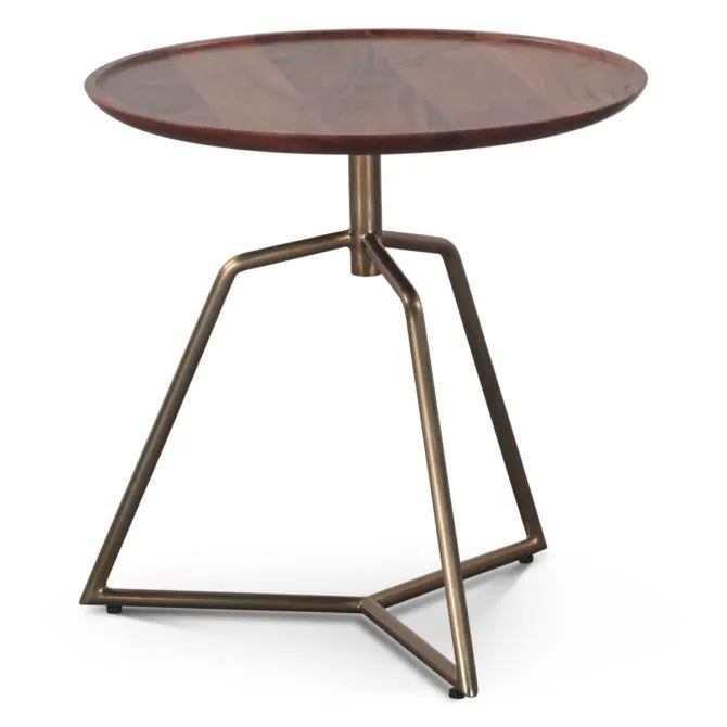 Provence Pedestal Side Table in Dark Sienna