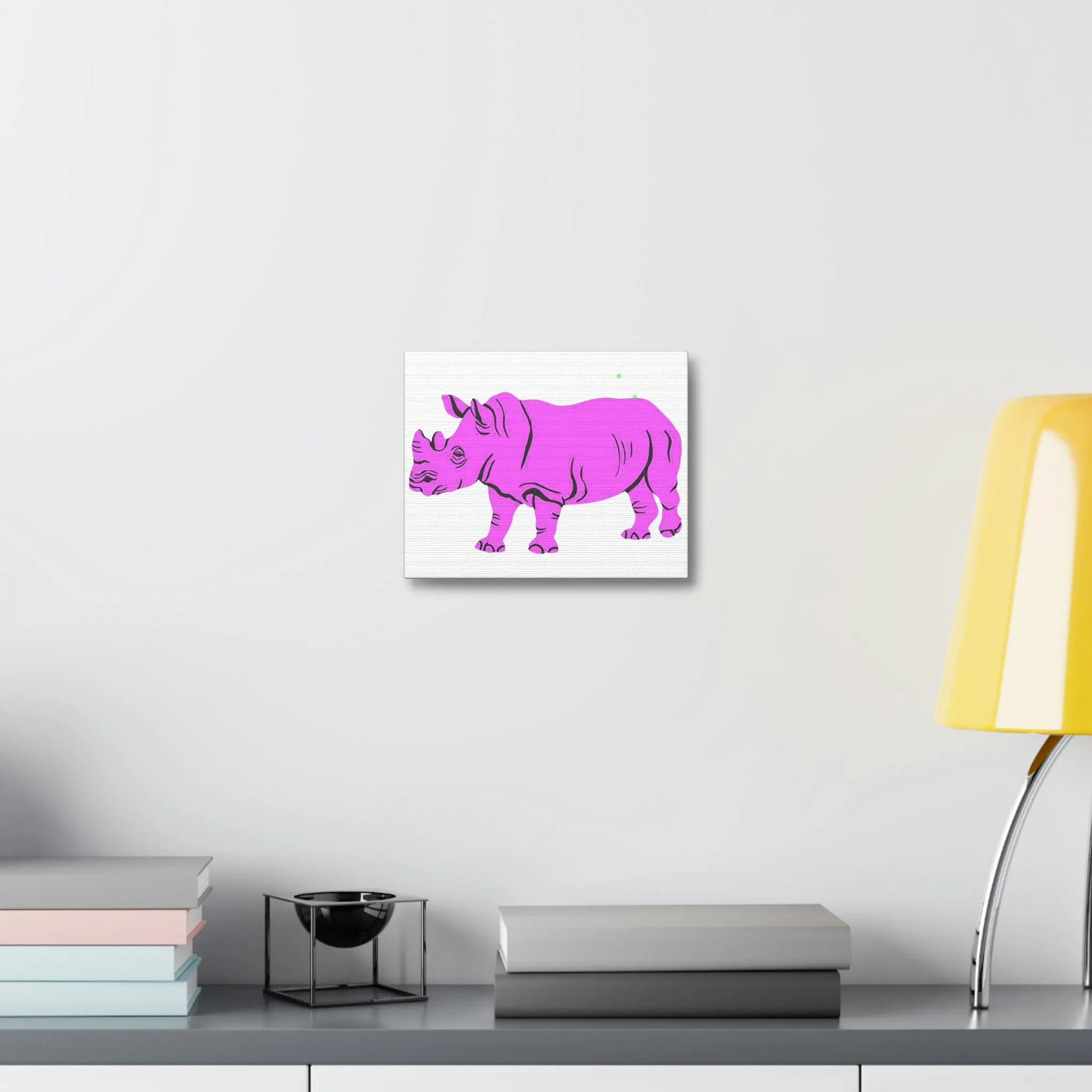 Purple Rhino Stretched Canvas