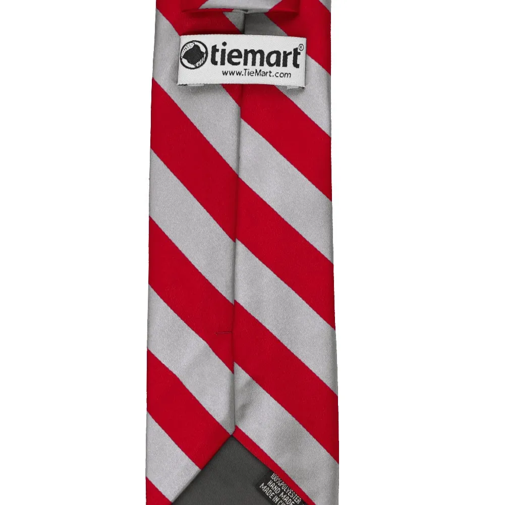 Red and Silver Striped Tie