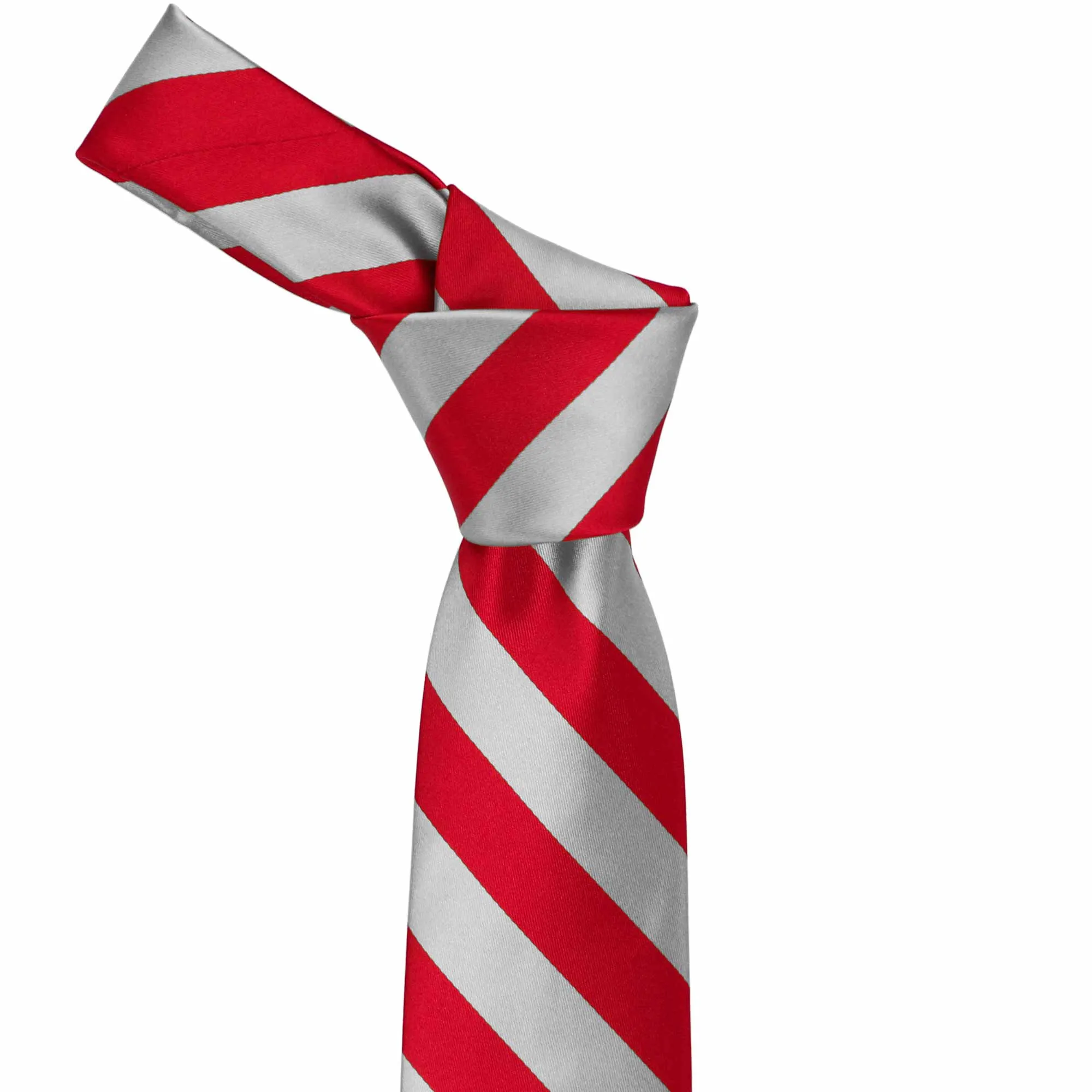 Red and Silver Striped Tie