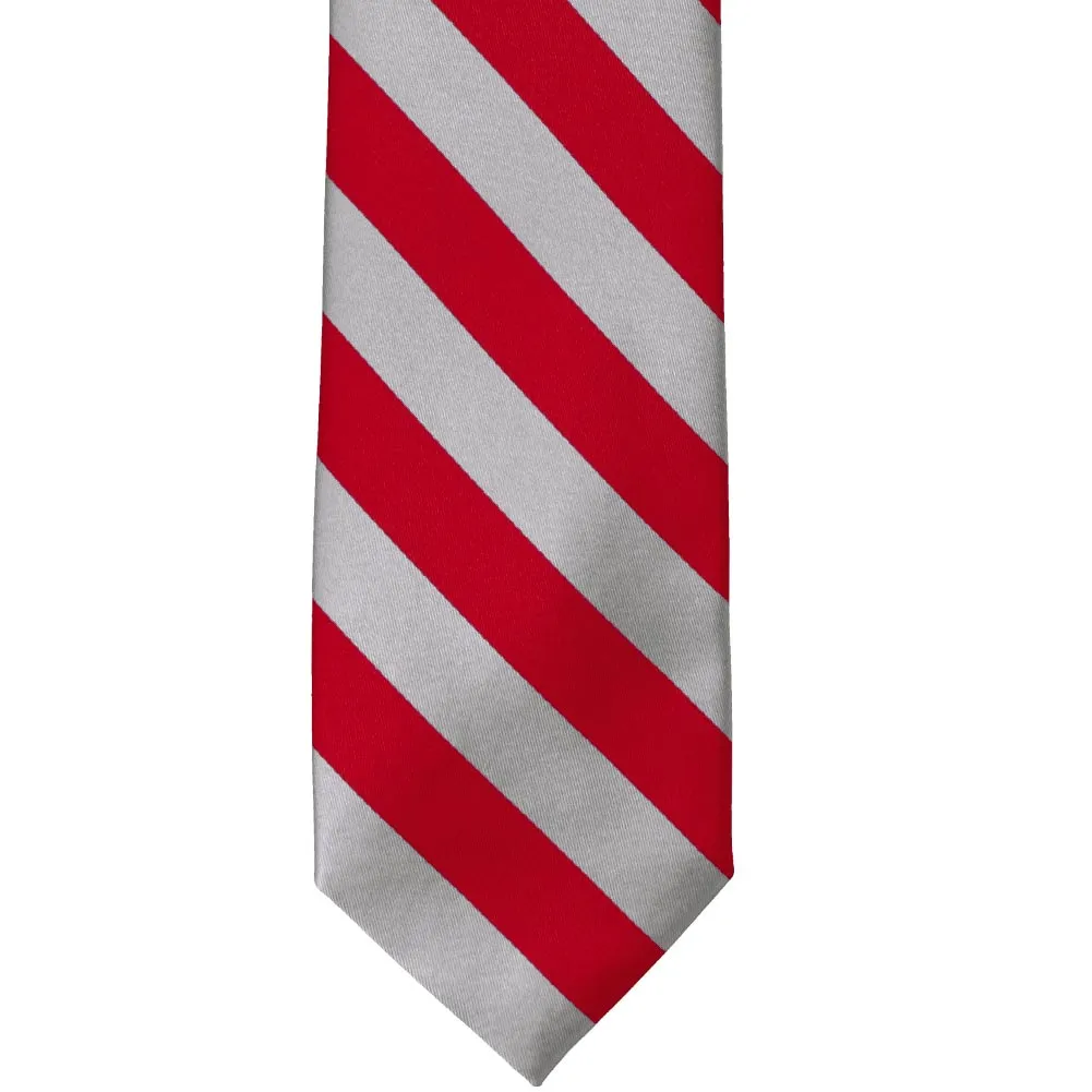 Red and Silver Striped Tie