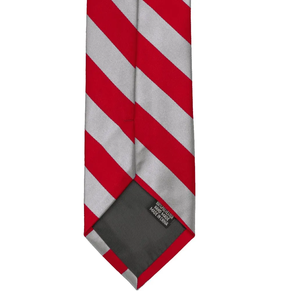 Red and Silver Striped Tie