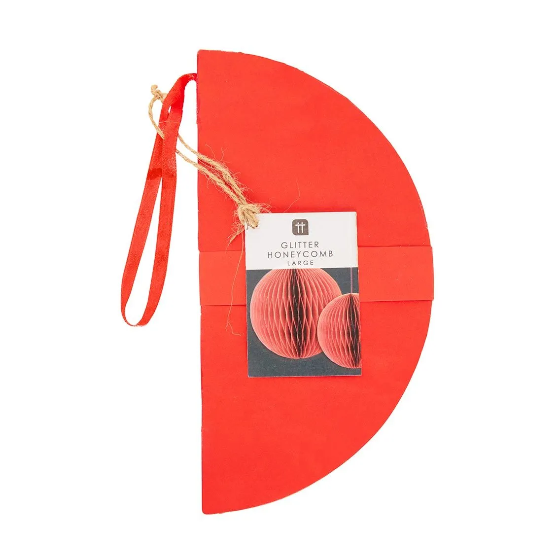 Red Glitter Honeycomb Decoration 23cm
