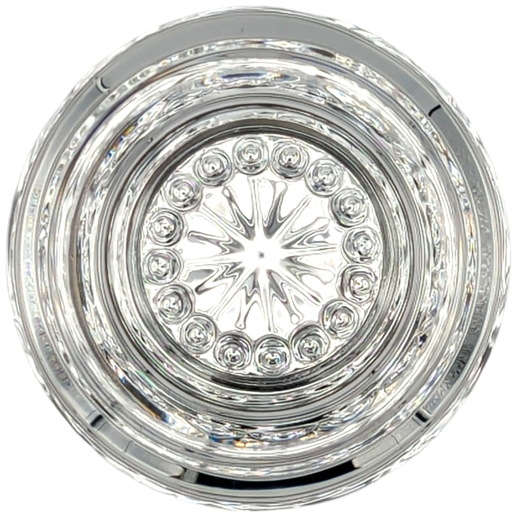 Round Crystal Spare Door Knob Set (Polished Chrome)