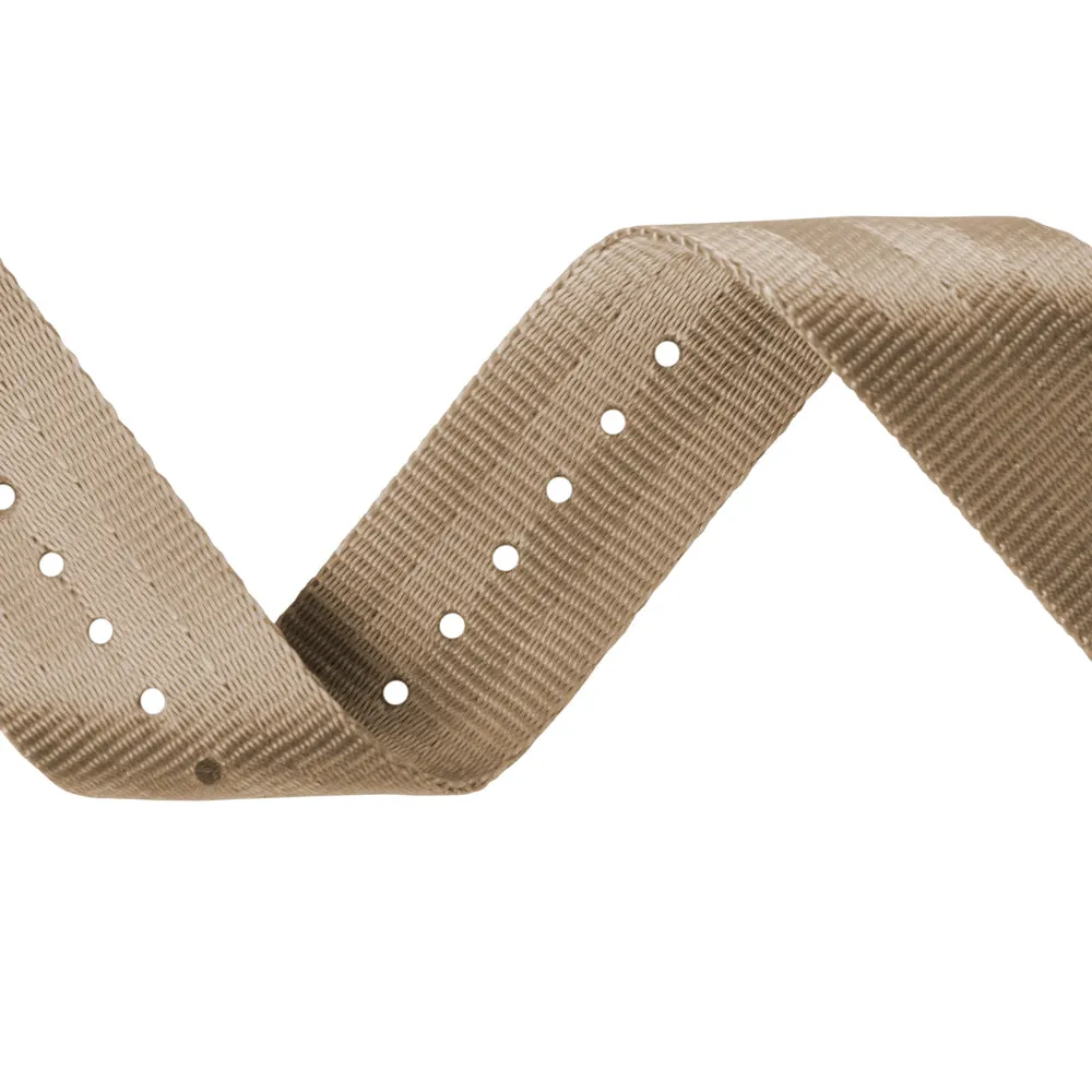 Seat Belt Nylon Military Style Watch Band - Khaki, Stainless Hardware