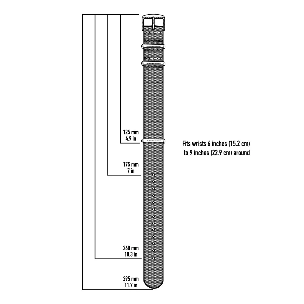 Seat Belt Nylon Military Style Watch Band - Khaki, Stainless Hardware