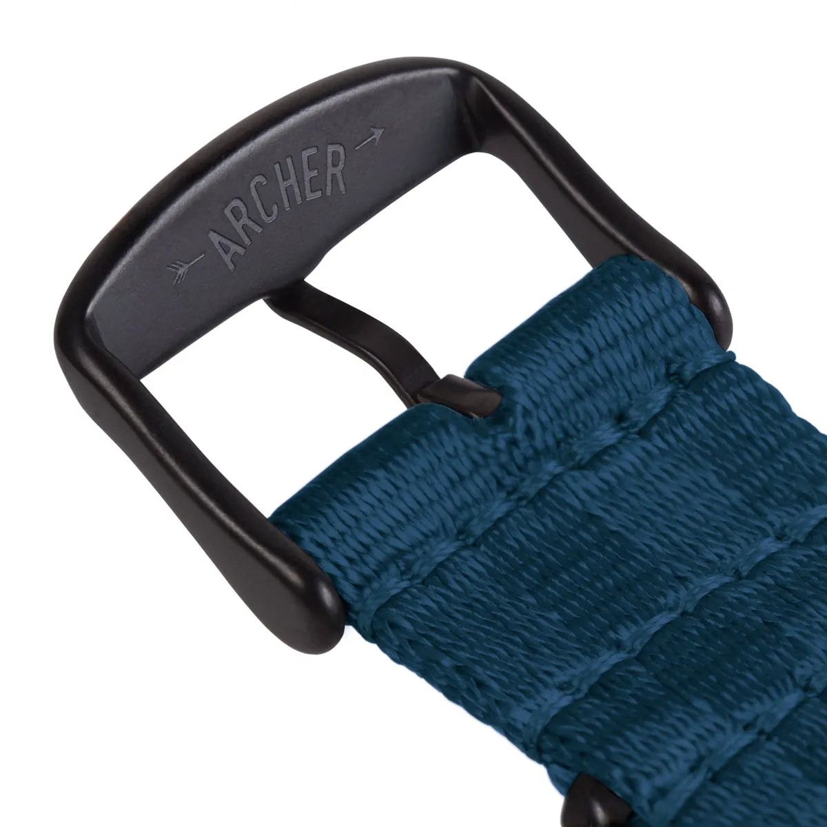 Seat Belt Nylon Military Style Watch Band - Navy, Black Hardware