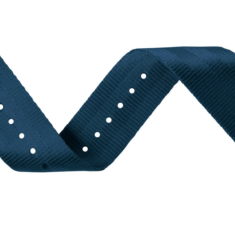 Seat Belt Nylon Military Style Watch Band - Navy, Black Hardware