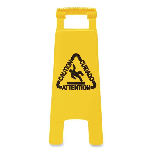 Site Safety Wet Floor Sign, 2-sided, 10 X 2 X 26, Yellow